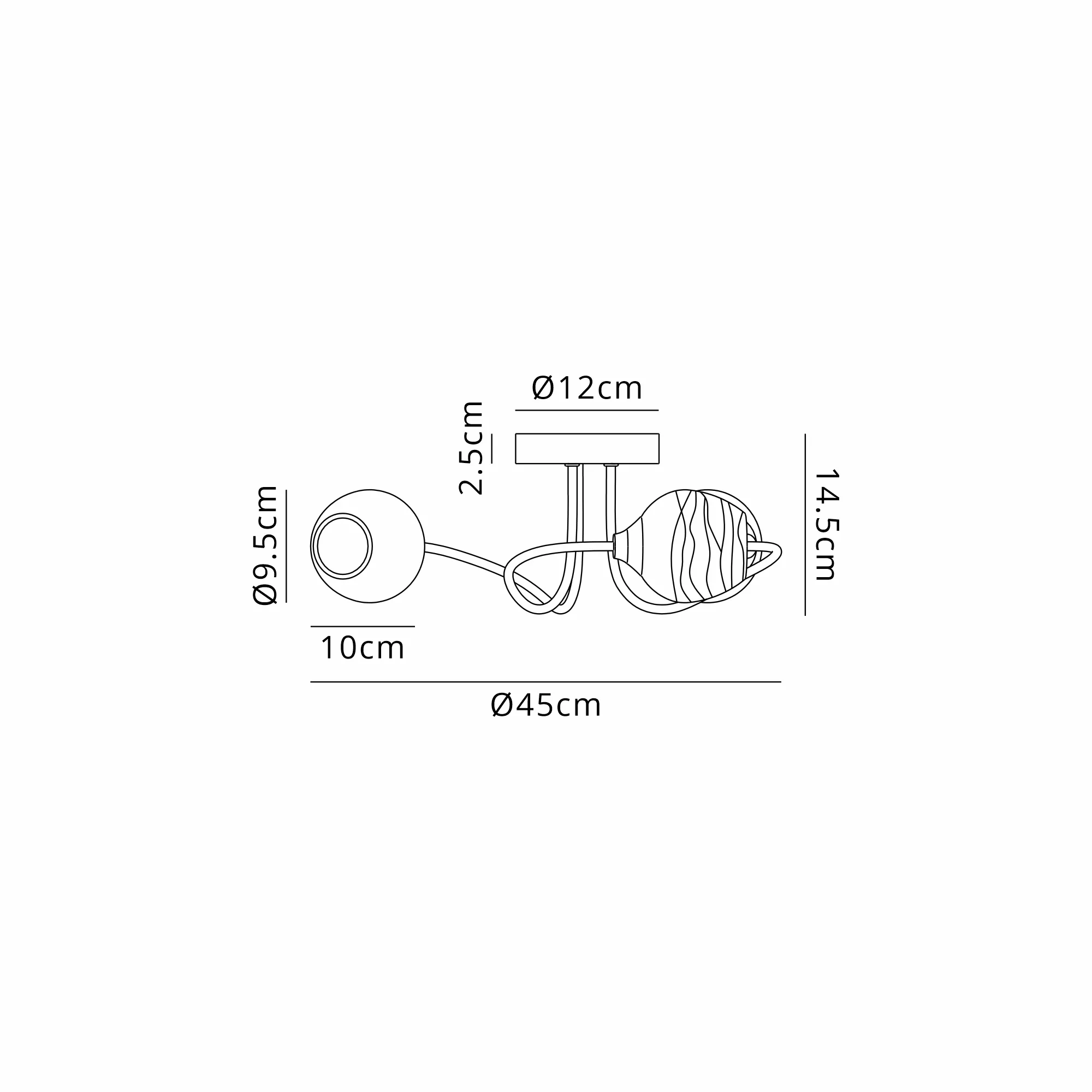 Bramley Ceiling Lights Deco Flush Fittings